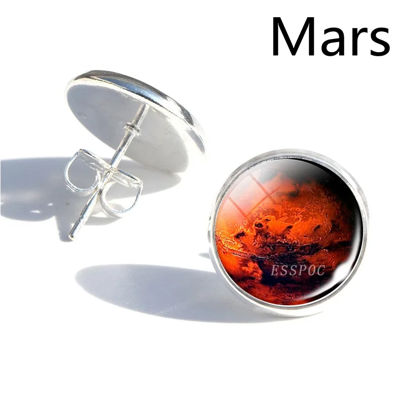 Солнечная система Moon Sun Earth Mars Jupiter серьги планета с покрытием женские стеклянные