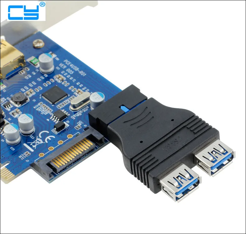 Материнская плата 20 Pin Header Female до 2 Порты и разъёмы USB 3 0 A переходник с внутренней