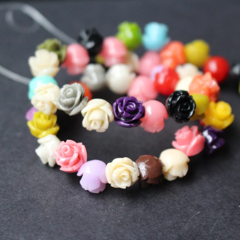 Mix color 20 шт./лот 8 мм коралловые бусины многоцветные кабошон Роза модные бусины для самостоятельного изготовления ювелирных изделий Аксессуары - Цвет: Mix color