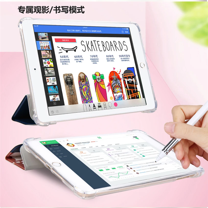 Чехол для iPad 2018 2017 PU кожаный чехол 9 7 ''тонкий цветной печати защитный Стенд