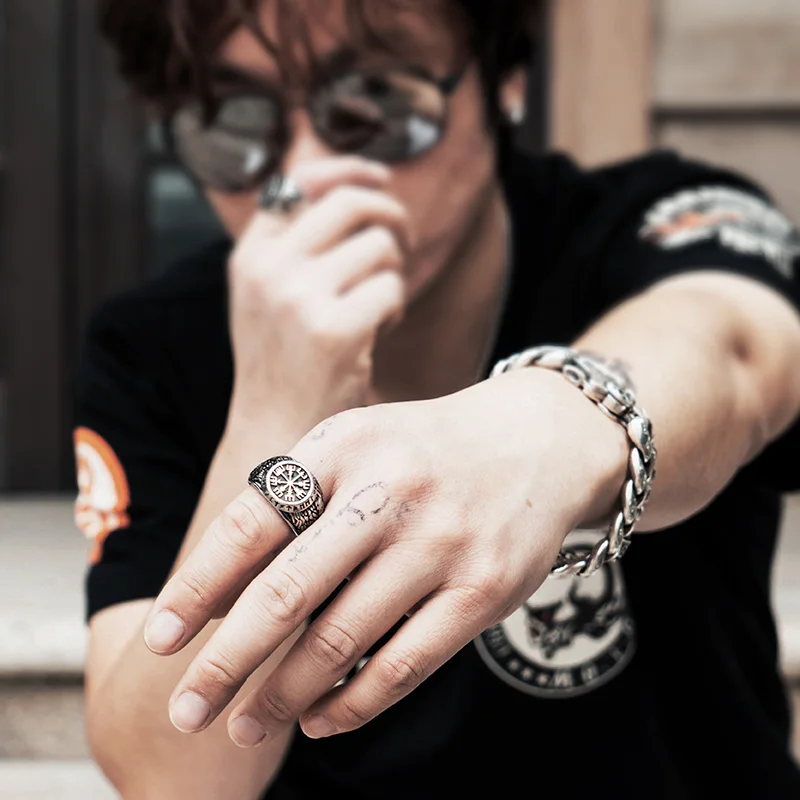 Скандинавская мифология бриллиантовые кольца из нержавеющей стали для мужчин и