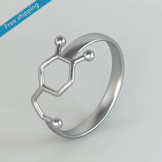 Новая мода дофамина молекулы кольцо Пособия по химии Jewelry нейромедиатора наука