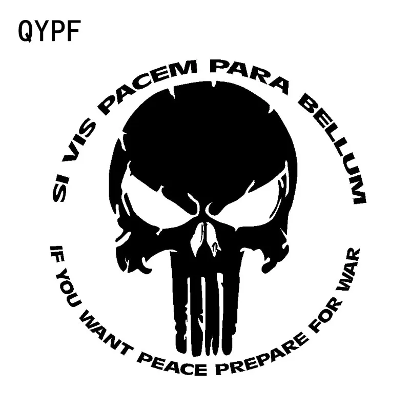 QYPF 15,3*15,3 см Каратель череп Графический высокое качество виниловая наклейка на машину, мотоцикл украшения C16-0114