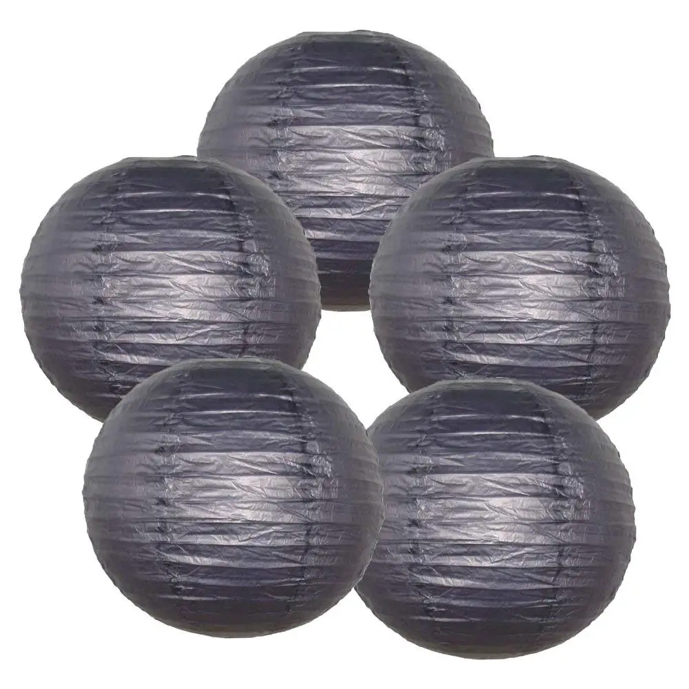 5 шт. черные бумажные фонарики большие китайские японские для свадебной