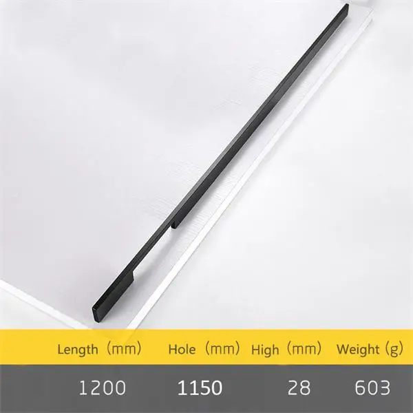 A-0145-1150 1,2 м Длинные ручки шкафа алюминиевый Шкаф Тянет мебель шкаф для спальни 4" длинная ручка фурнитура золото/черный/серый - Цвет: A-0145-1150