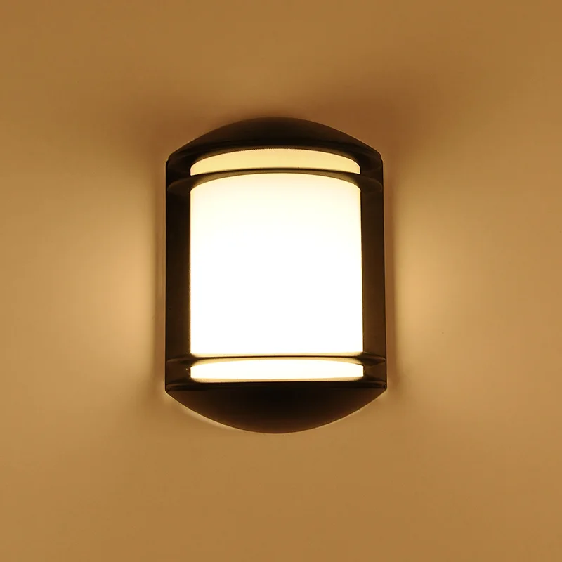 12W LED 3000K Black Уличный настенный светильник Водонепроницаемый IP65 бра AC90-260V двор E27 Вилла балкон 12 Вт комнатный светодиодный настенный светильник сада крыльцо свет - Испускаемый цвет: 12W LED 3000K Black