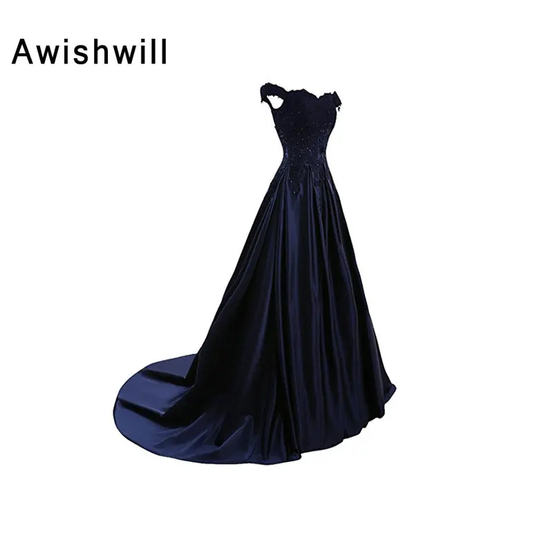 Длинное вечернее платье для вечеринки банкета с открытыми плечами аппликацией