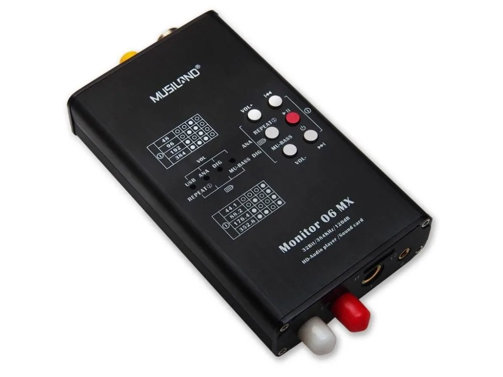 MUSILAND Monitor 06 MX 06MX 32 бит/384 кГц Внешняя USB звуковая карта и аудиоплеер combo play APE, FLAC, WAVE, MP3