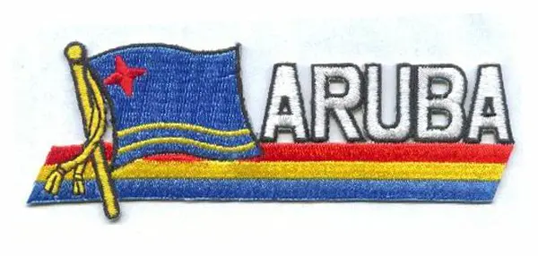 

Патчи с флагом Aruba, 3 дюйма, сделана из саржи, отрезана от тепла и железа на подложке, moq50 шт., на заказ, moq50 шт., бесплатная доставка