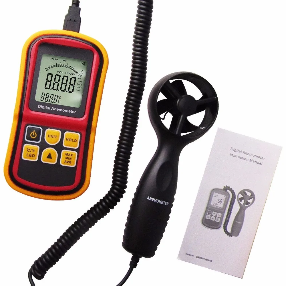 

Anemometer Temperature Air Flow Wind speed Analyzer Wind Speed Meter