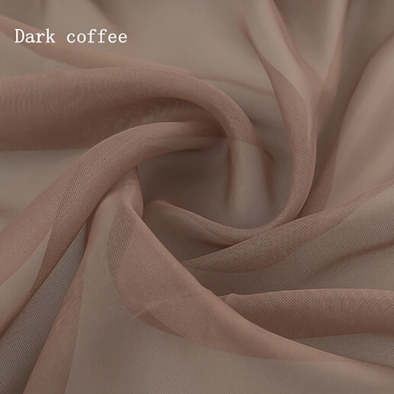 Coffee Новинка, Европейский и американский стиль, одноцветная Цветочная тюль, занавеска для двери, драпировка, для свадебного банкета, стеклянная пряжа, перспективный тюль - Цвет: Coffee