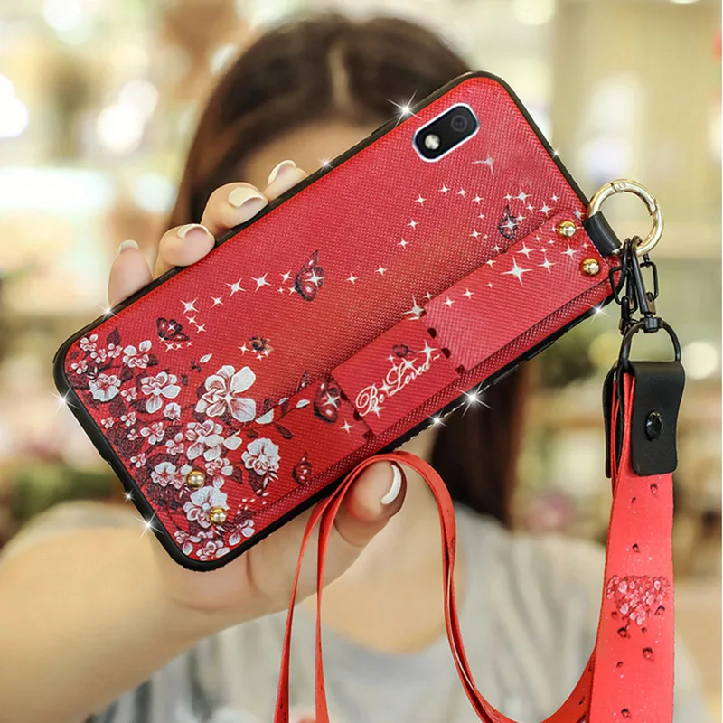 Для samsung Galaxy A10 A30 A50 M10 M20 A5 A7 A6 Plus A8 Звездный Блестящий Алмазный ремешок на запястье мягкий чехол подставка Coqu