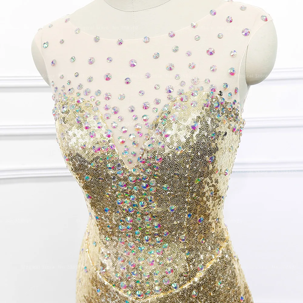 Китай Короткие блесток Bling золота коктейльное платье Оболочка халат де коктейль