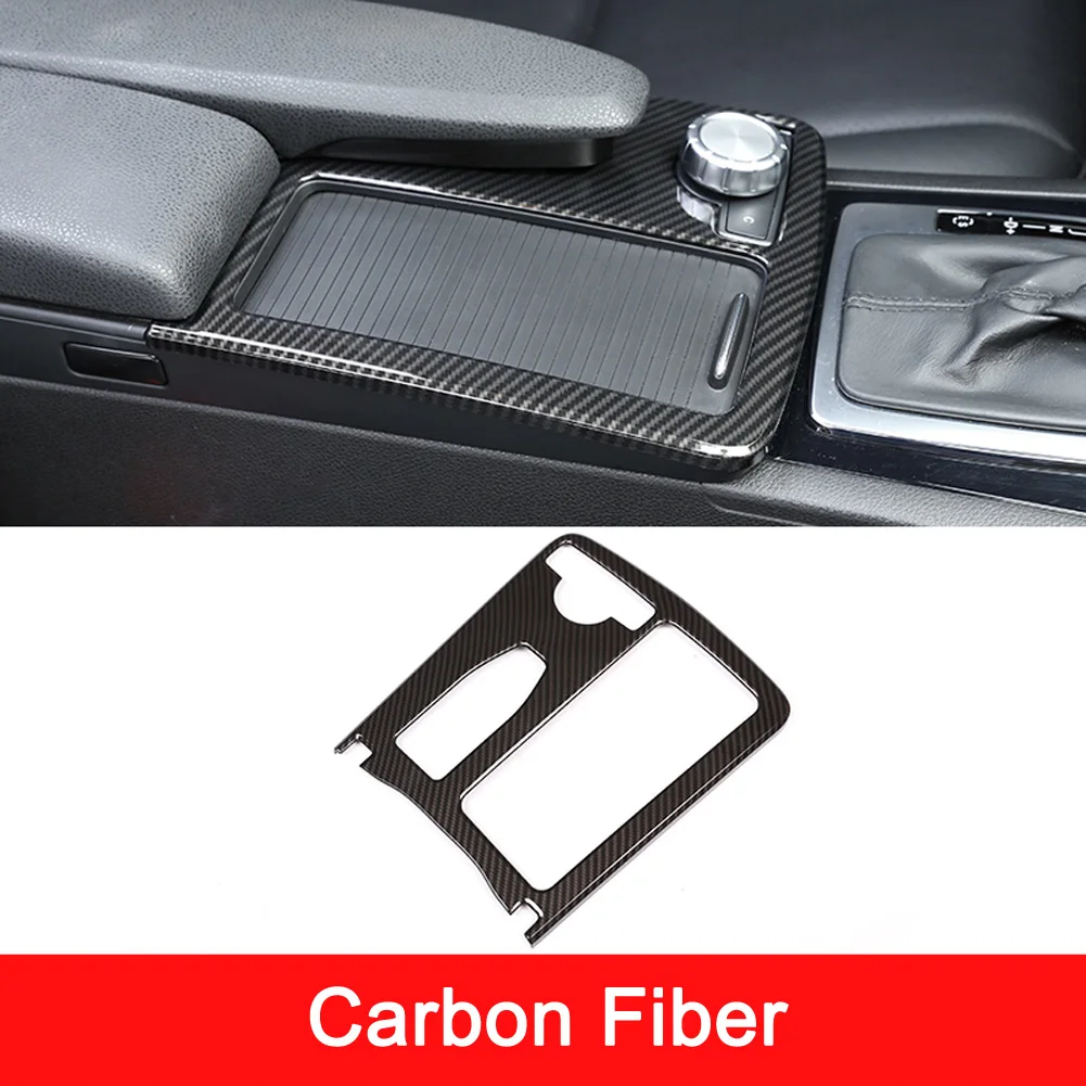 Carbon Fiber Для Mercedes Benz C Class W204 C180 C200 C260 C300 2007-2013 Автомобильная центральная консоль крышка чашки воды Накладка для Benz E класс W212 10-11 - Название цвета: Carbon Fiber