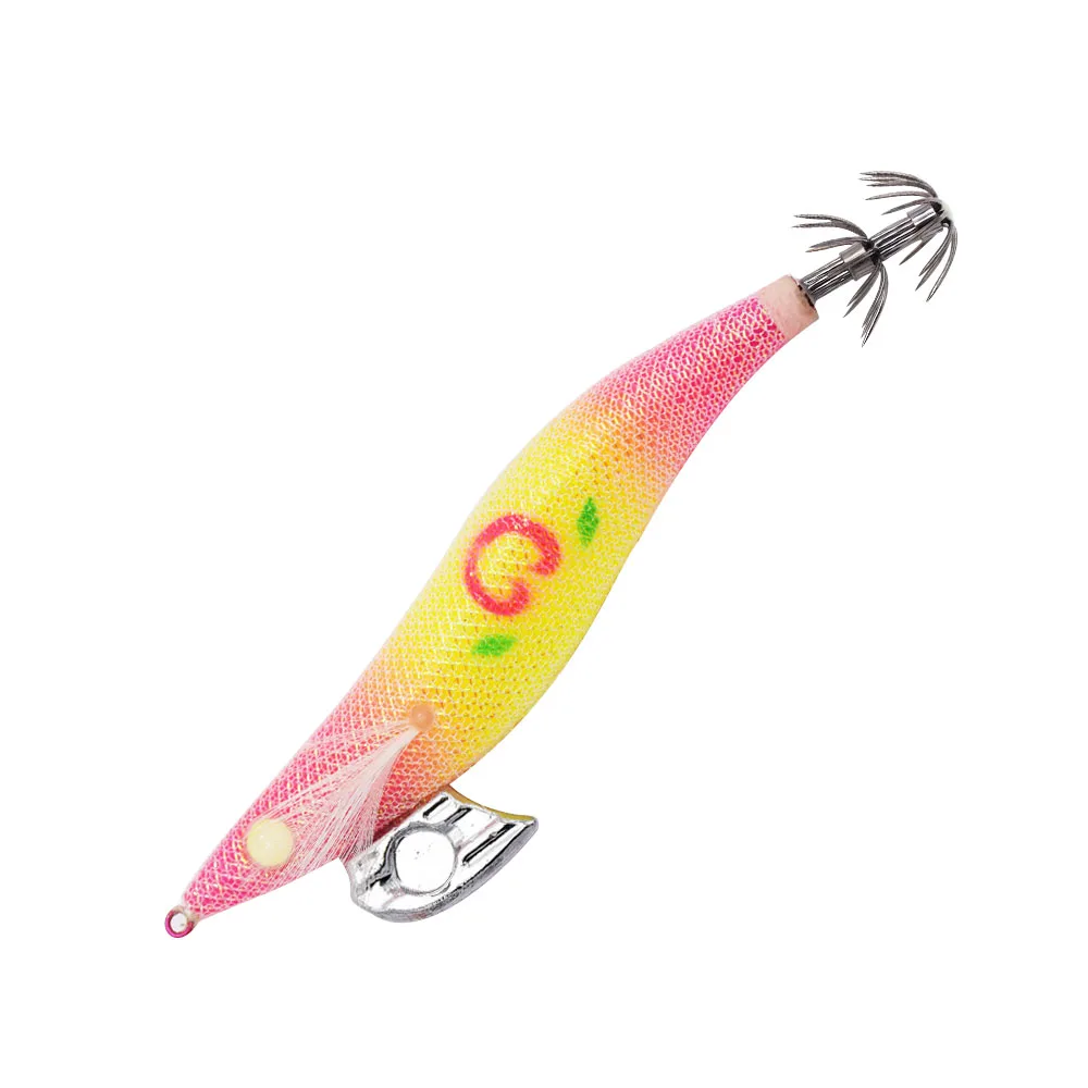 SW 1 пьезы ZS anzuelos de pesca de segnuelo duro camarones luminosos de calamar - Цвет: Красный