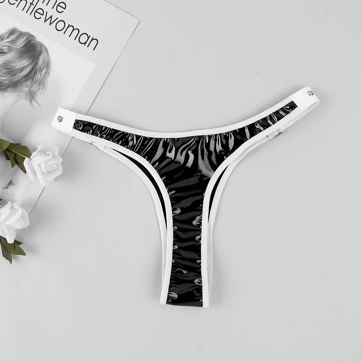 Трусики бикини для женщин и девушек, Wetlook, трусы с регулируемой талией, с пряжками, низкая талия, нижнее белье, сексуальные трусы, нижнее белье, стринги