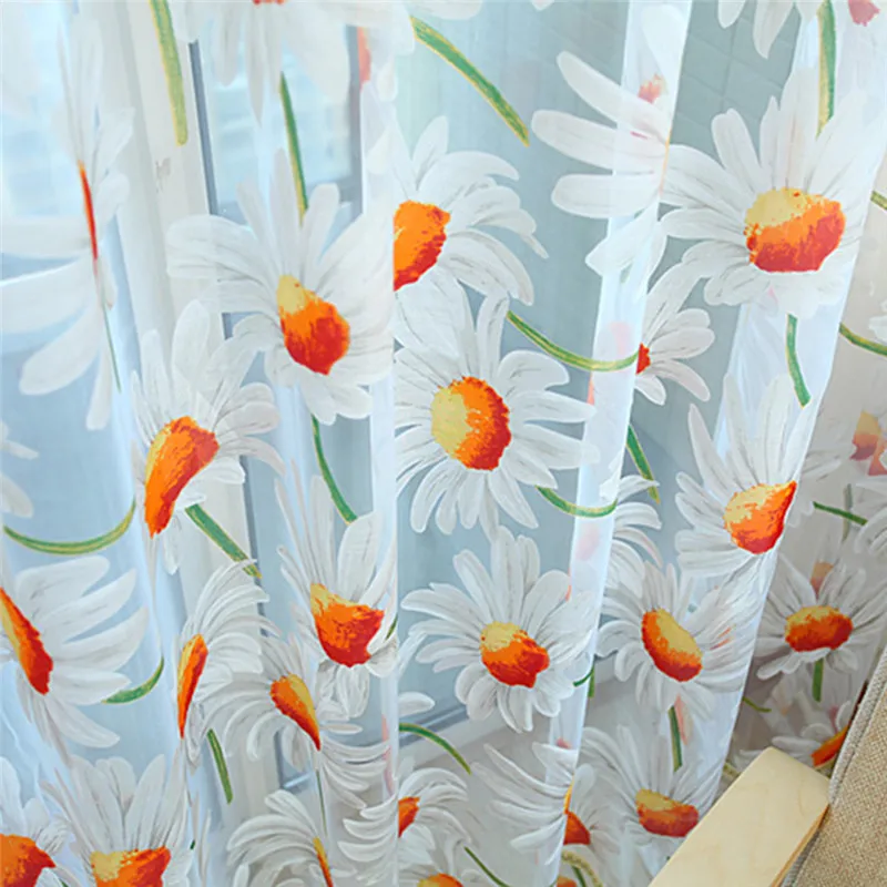 Окна балкон тюль шторы Дейзи напечатано сладкий романтический вуаль занавес для