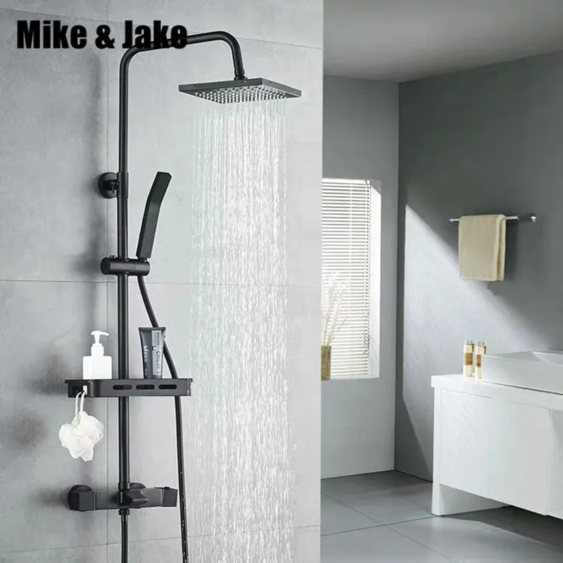 Luxury black thermostatic shower set faucet hot and cold Shower Bathtub mixer MJ989 | Обустройство дома