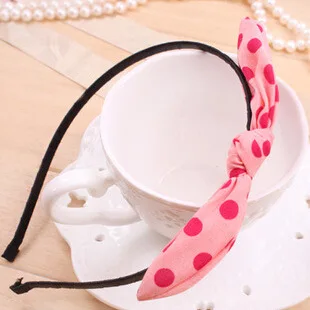 Free shipping checking hair ribbon bow stripes dot hoop head ornaments pearl marriage decoration Festival Gifts |