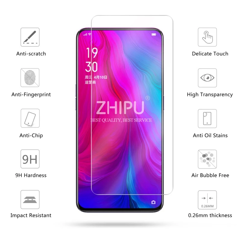10 шт. закаленное стекло для Oppo Reno протектор экрана 2.5D 9H Премиум Закаленное 6 4