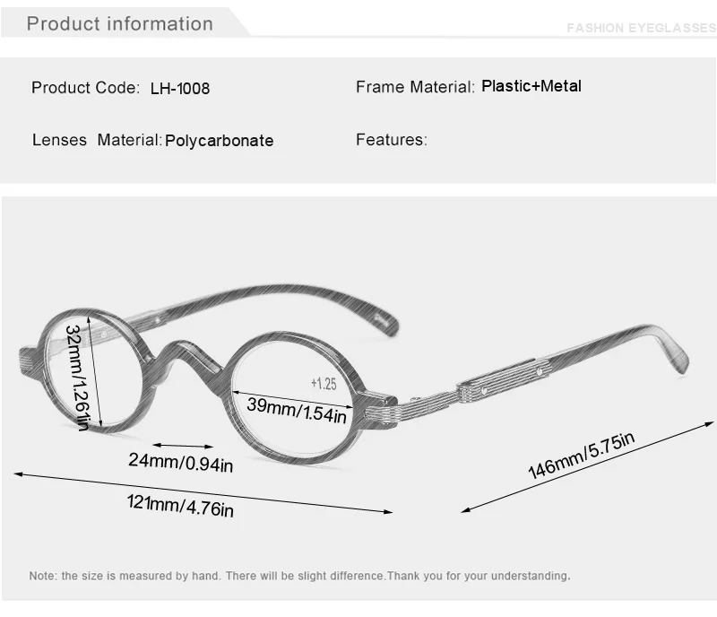 Очки для чтения стимпанк круглые женские мужские металлические винтажные