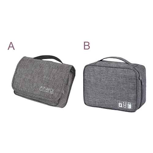 AB Gray Bag Модная косметичка для путешествий, набор для женщин и мужчин, нижнее белье, обувь, туалетные принадлежности, косметичка, цифровой кабель, провод, гаджет, органайзер, аксессуары - Цвет: AB Gray Bag