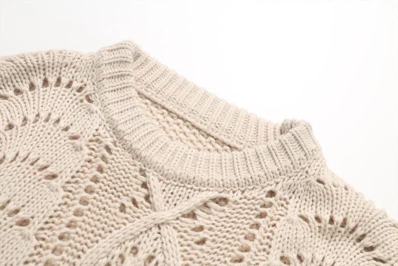 New fall 2019 casual knitted sweater women long sleeve womens clothing hollow pullovers tops | Женская одежда