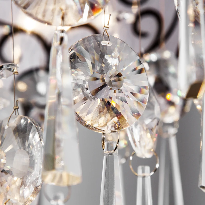 Роскошный хрустальный потолочный светильник для гостиной абажур из нержавеющей