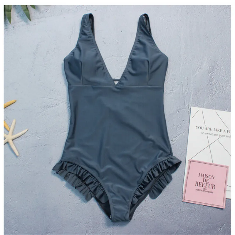 2 Colors Women Retro One Piece Swimsuit European Style Swimwear Summer Bodysuit New Push Up Bathing Suit Padded | Спорт и