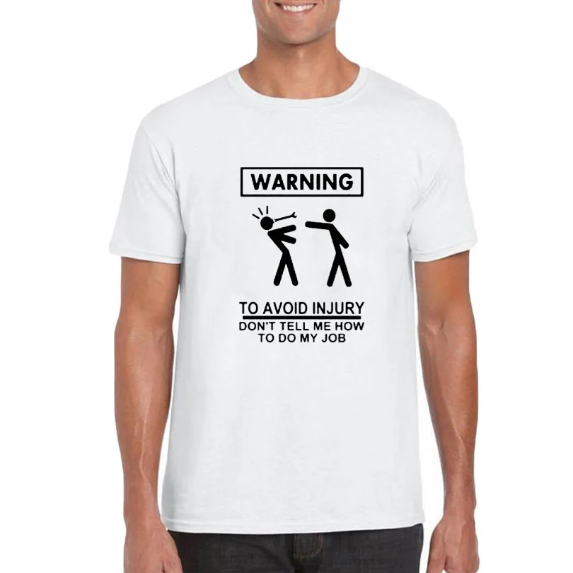 Механик футболка с принтом на инженерную тематику Мужская Уличная черная белая