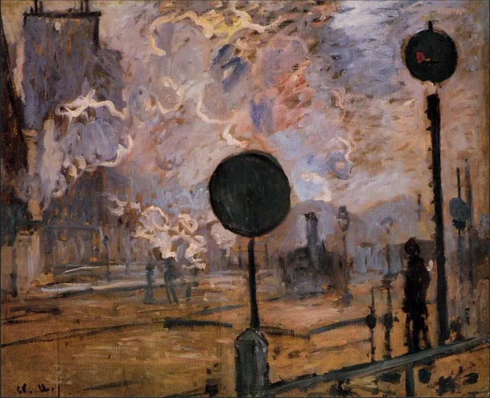 

High quality Oil painting Canvas Reproductions Saint-Lazare Station, Exterior (1877) By Claude Monet Painting hand painted