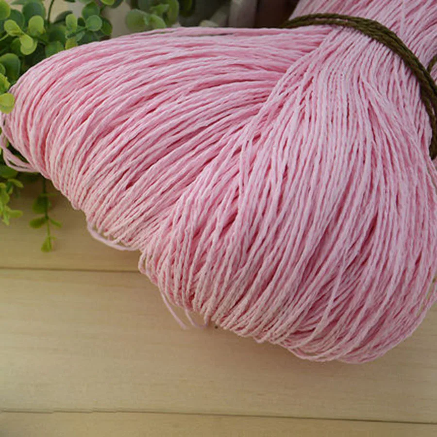 pink 500 г/лот, пряжа для вязания, рафия, пряжа для рукоделия, поставщик, ручная работа, соломенная шляпа для женщин, Солнцезащитная шапка, Fio материал, поставщик - Цвет: pink