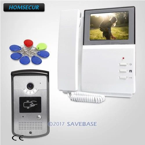 Видеодомофон HOMSECUR 4 3 дюйма электрический замок совместимый с легкой