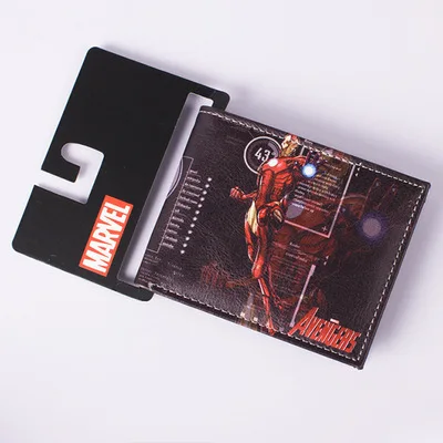 IronMan 1 Дизайнер Женские Кошельки известный бренд Для мужчин Для женщин кошелек monederos ПВХ PU Сумка Comics DC Marvel месть кожаный бумажник доллар цена - Цвет: IronMan 1