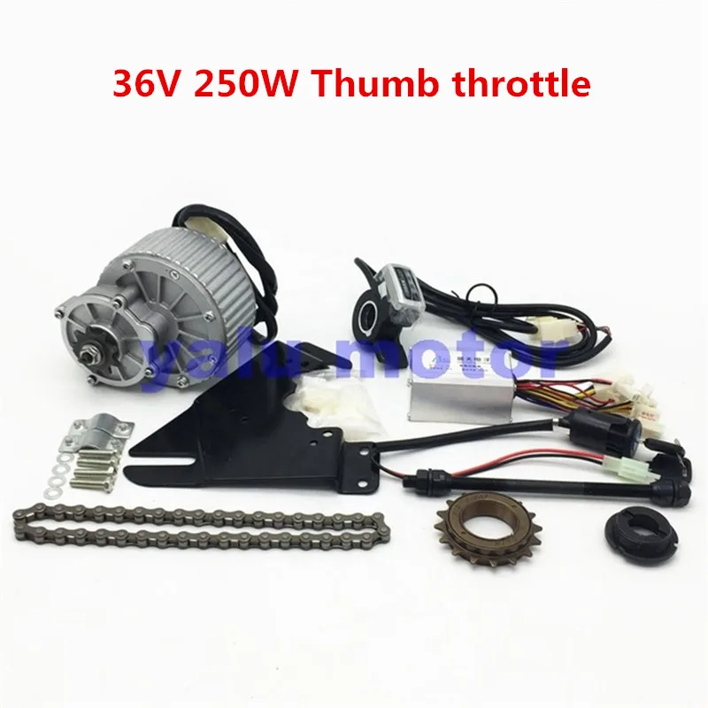 36V250WThumb throttl YALU MY1018Z 24 в 36 в 250 Вт 450 Вт матовый комплект двигателя с 24 В комплект для переоборудования электрического велосипеда e-скутер Ebike наборы - Цвет: 36V250WThumb throttl