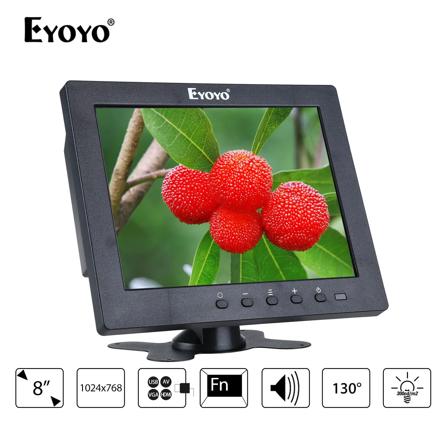 Eyoyo S801T монитор 8 &quot12 ms 1024x768 ЖК экран дисплей с BNC/HDMl выход Встроенные