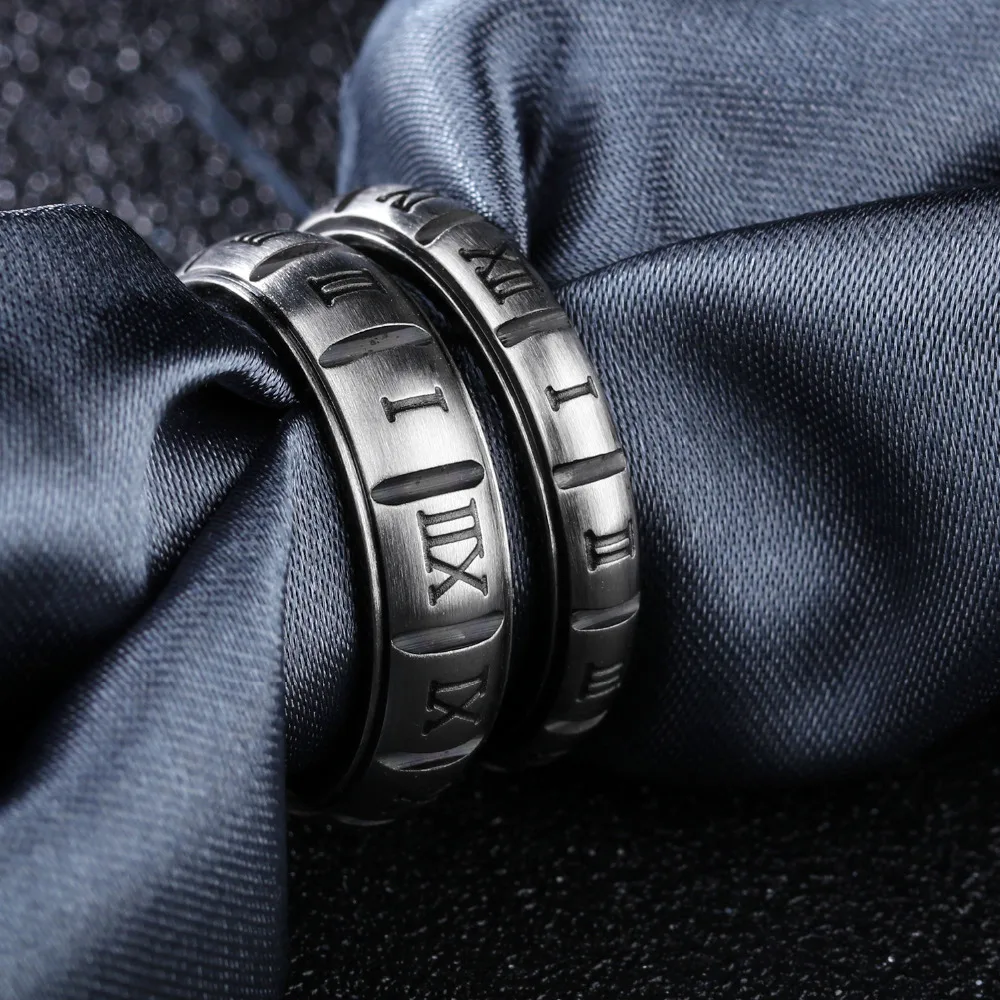 ERLUER модное европейско американское Ретро кольцо из нержавеющей стали черного
