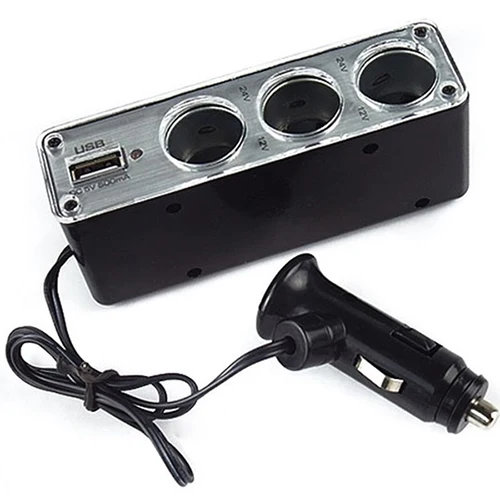 12V 3-х полосная автомобильная Зажигалка для сигарет, Мощность сплитер розетки usb-адаптер постоянного тока Зарядное устройство