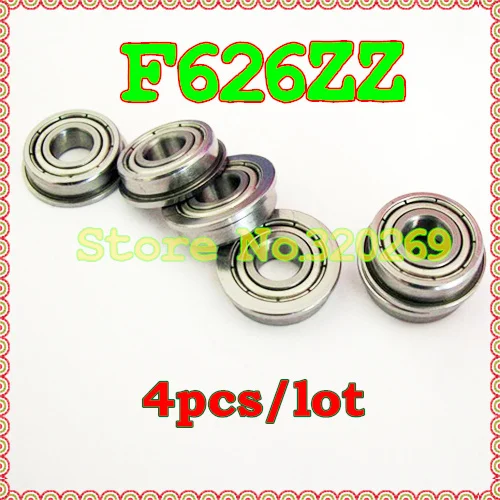 4 шт. 626 626ZZ F626ZZ фланцевый RF1960ZZ FL626ZZ F626-2Z 6*19*6 мм экранированный Миниатюрный