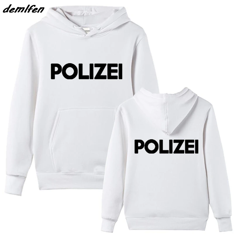 Модная флисовая толстовка Polizei немецкой полиции мужская куртка с принтом спереди