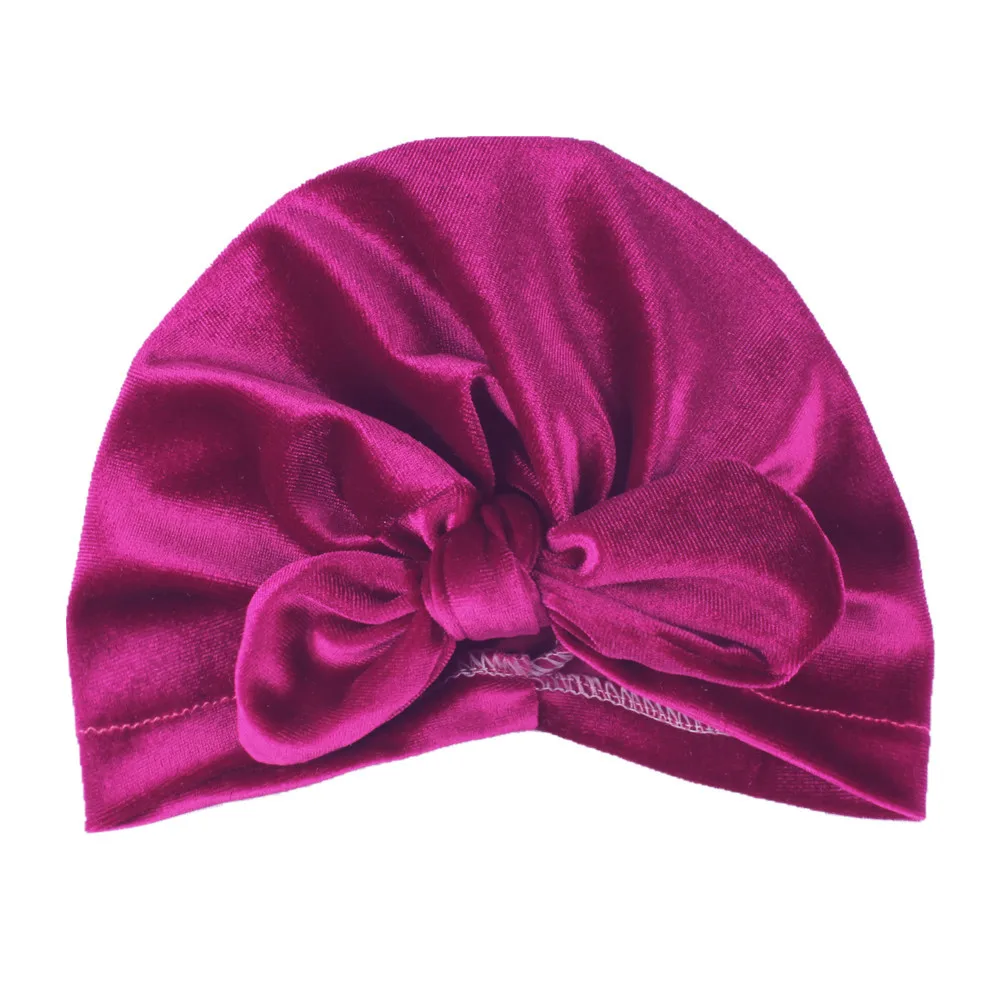 18Multicolor Baby Accessories Girls for Winter Solid Color Cute Rabbit Ears Knotted Gold Velvet Indian Hat Kids Warm Hedging | Детская