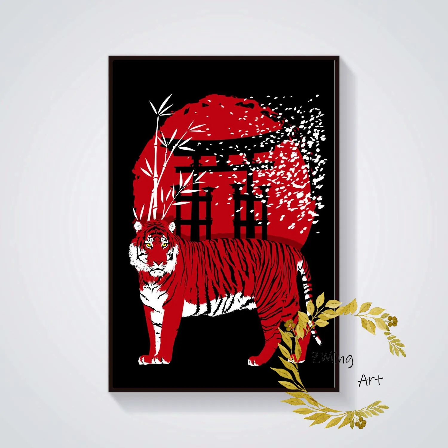 Japan Japanese Style Art Samurai Torii Legendary Buda Fujiyama Bamboo Poster | Дом и сад