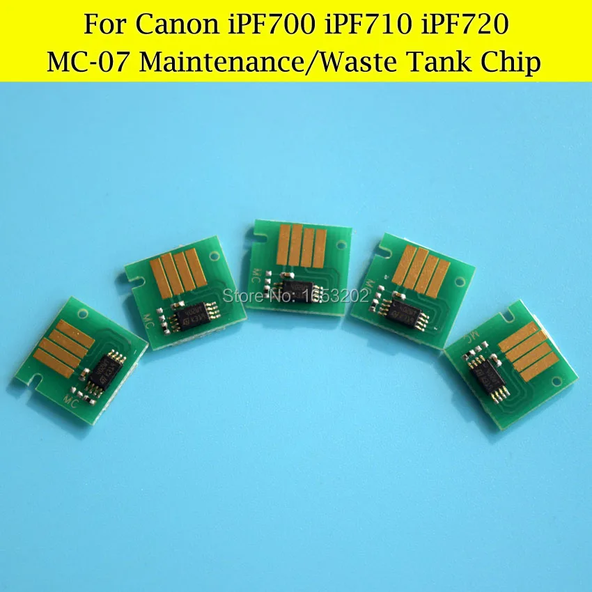5 шт./лот MC-07 чипы для Canon iPF710 iPF720 iPF700 резервуара технического обслуживания/чипы