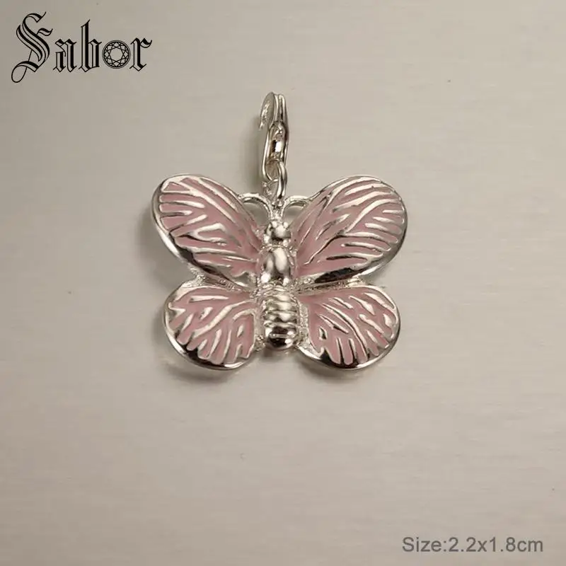 Модные посеребренные Подвески в виде Розовых Бабочек для самостоятельного