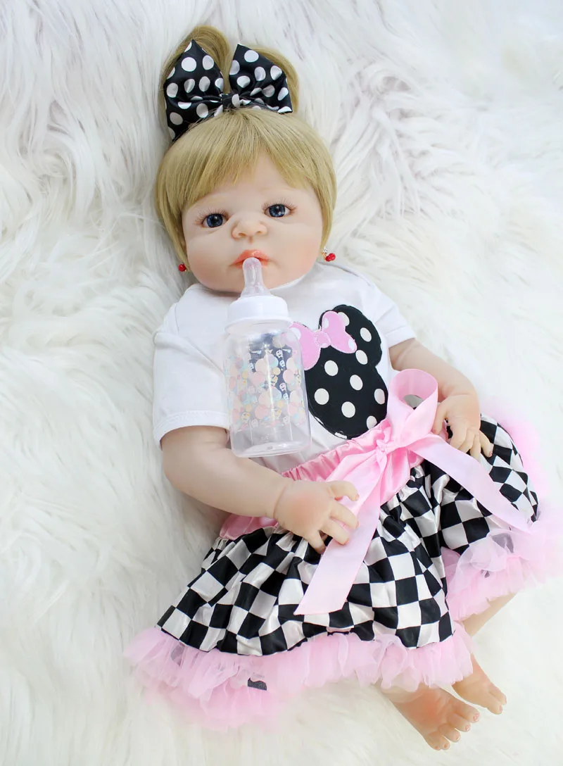 BZDOLL 22 &quotвсего тела силиконовые Reborn блондинка реалистичные куклы новорожденных