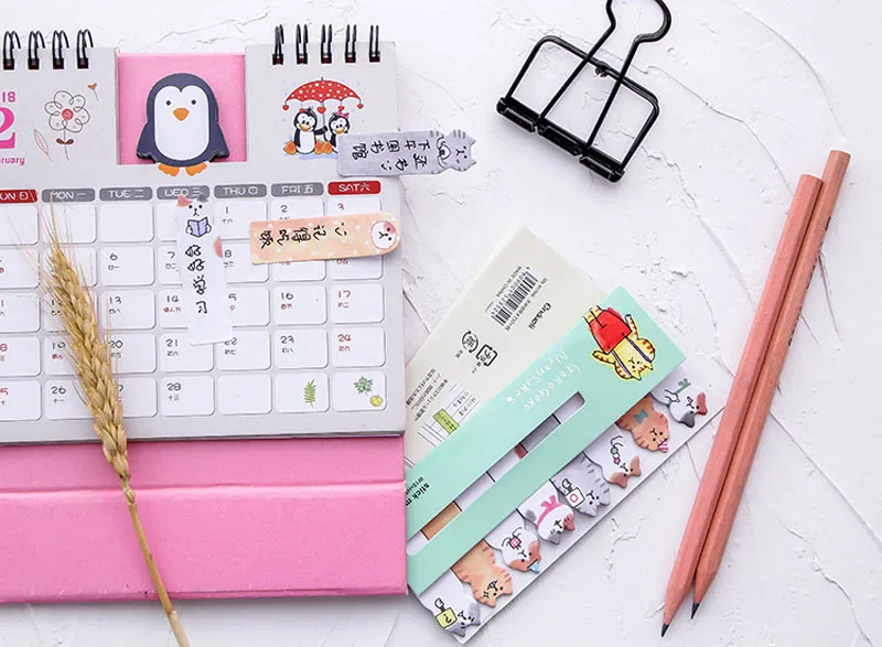 EZONE милый мультфильм липкие заметки напечатаны Kawaii Кот блокнот самоклеющиеся бумаги для планирования закладки школьный блокнот офисные принадлежности