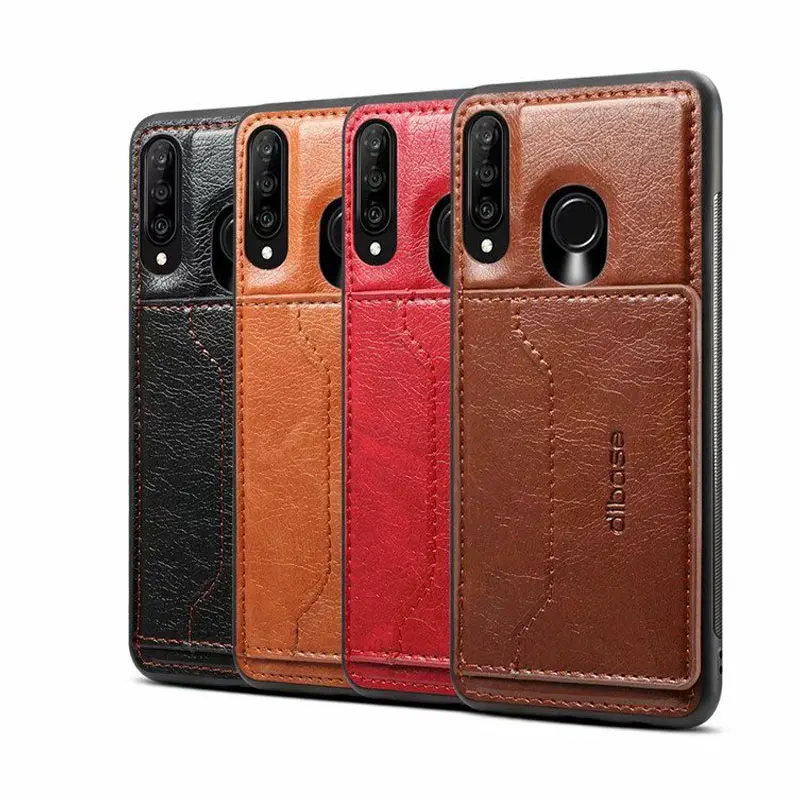JIATEXIN ТПУ бампер чехол для Huawei P30 Lite PU кожаный Nova 4e подставка держатель с кармашком