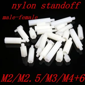 20-50 шт. мужского и женского пола M2 M2.5 M3 M4 * л + 6 белых шестигранные нейлоновые стоек распорку с колонка с плоской головкой нейлон Пластик интервал винты