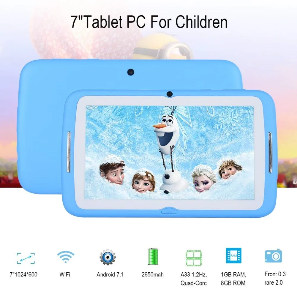 Планшетный ПК 7,0 дюймов 1024*600 1 ГБ ОЗУ 8 Гб ПЗУ двойной WiFi Android 7,0 планшеты с двойной камерой gps