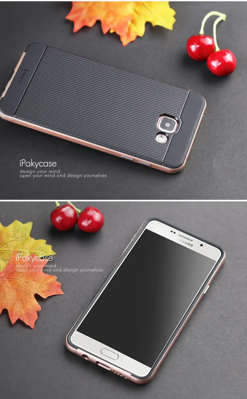 Premium 2 in 1 Case for Samsung Galaxy A7 2016 A710f Original ipaky Luxury PC Frame Silicone Cover For |